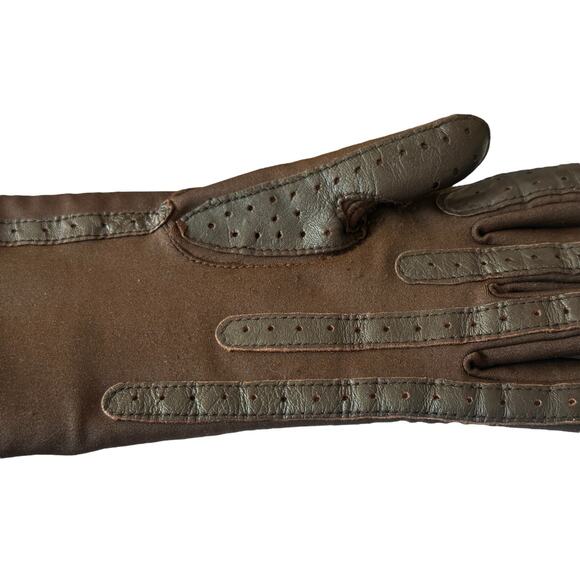 Vintage 1997 Isotoner Aris 115 Gloves Women's One Size Brown Soft Acrylic Lined - Picture 6 of 8